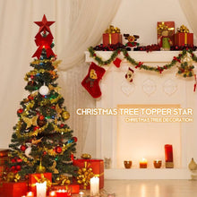 Load image into Gallery viewer, Christmas Tree Topper Star 7.5 inches Glitter Star Tree Topper Decoration Ornament Supplies for Xmas Tree Holiday Party Seasonal Décor