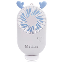 Load image into Gallery viewer, Metatze Mini Handheld Fan Portable Pocket Fan for Home Office Outdoor Travel - White Christmas Elk