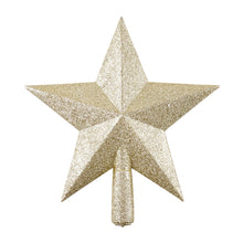 Load image into Gallery viewer, Christmas Tree Topper Star 7.5 inches Glitter Star Tree Topper Decoration Ornament Supplies for Xmas Tree Holiday Party Seasonal Décor