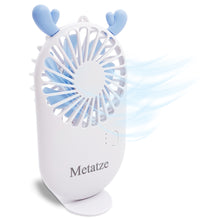 Load image into Gallery viewer, Metatze Mini Handheld Fan Portable Pocket Fan for Home Office Outdoor Travel - White Christmas Elk