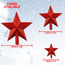 Load image into Gallery viewer, Christmas Tree Topper Star 7.5 inches Glitter Star Tree Topper Decoration Ornament Supplies for Xmas Tree Holiday Party Seasonal Décor
