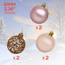 Load image into Gallery viewer, Christmas Ornaments Balls 6 Pcs Glitter Christmas Ball Ornaments Shatterproof Seasonal Decorative Hanging Ornaments for Xmas Tree Decoration