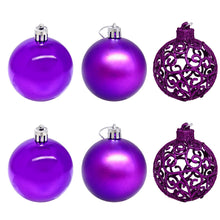 Load image into Gallery viewer, Christmas Ornaments Balls 6 Pcs Glitter Christmas Ball Ornaments Shatterproof Seasonal Decorative Hanging Ornaments for Xmas Tree Decoration
